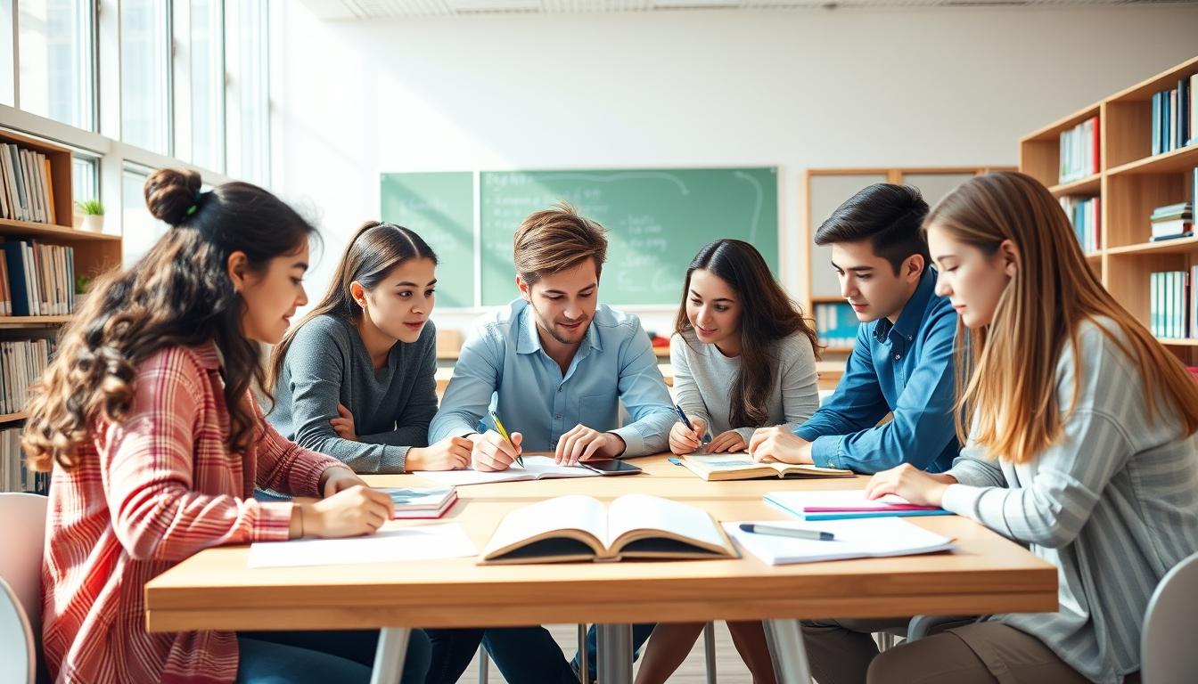 Students working in research laboratory